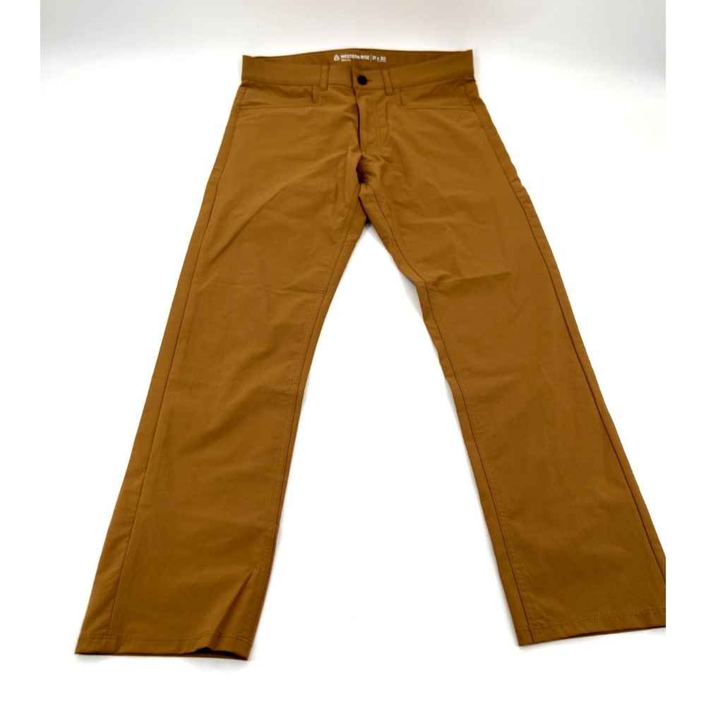 Western Rise Evolution Pant Mens 31x30 Brown Slim Fit Travel Chino 4 Way Stretch